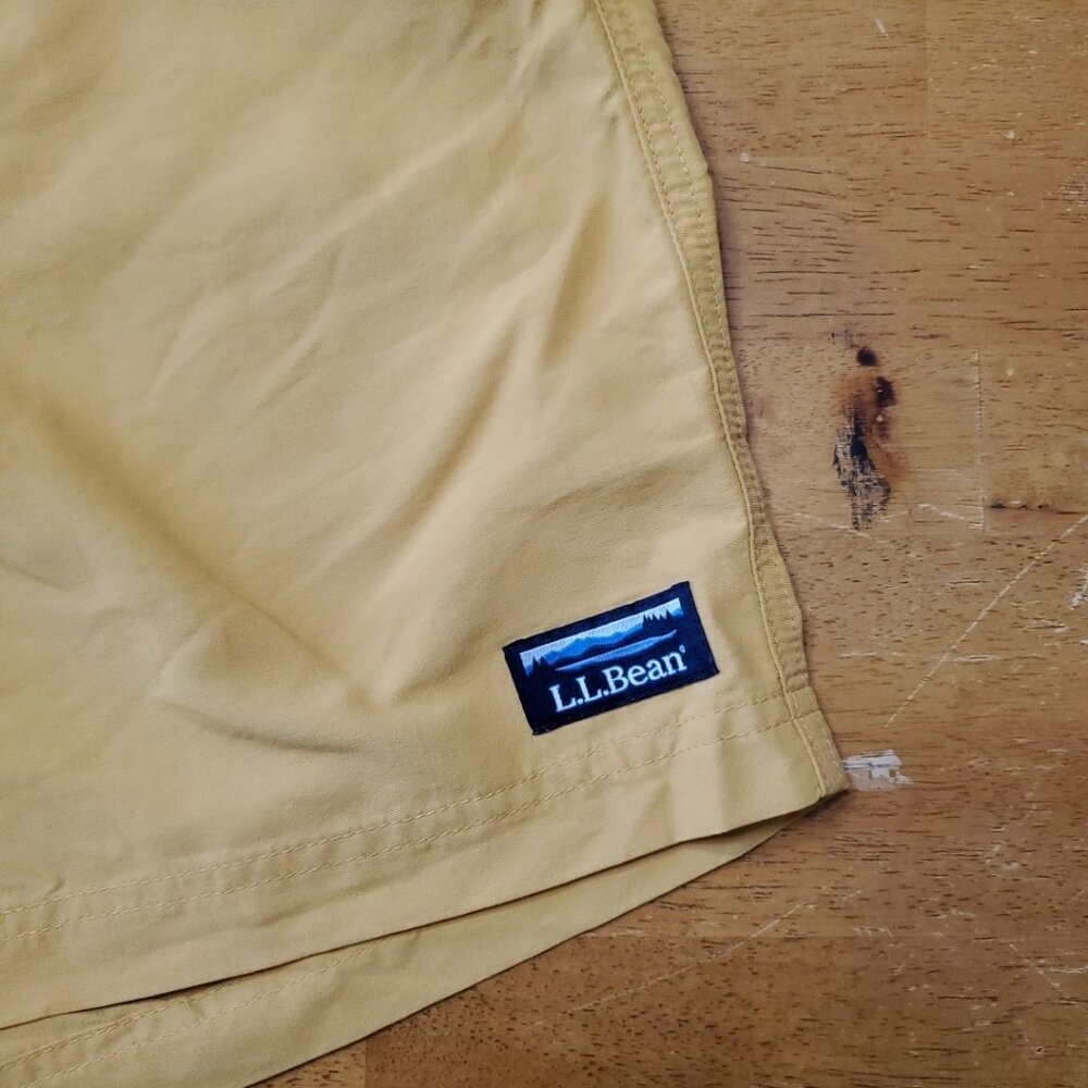 LL Bean Swim Shorts Mens XL Yellow Mesh Lined Supplex Trunks Board Shorts 503782 - Picture 2 of 11